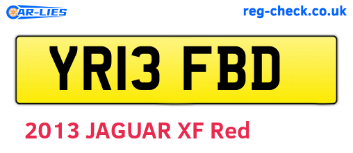 YR13FBD are the vehicle registration plates.