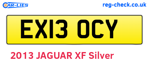 EX13OCY are the vehicle registration plates.