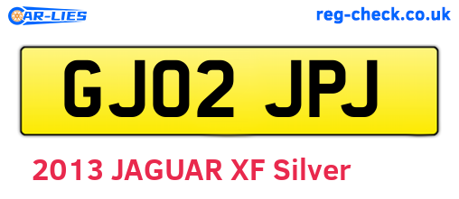 GJ02JPJ are the vehicle registration plates.