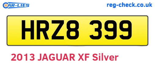 HRZ8399 are the vehicle registration plates.