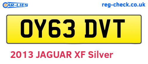 OY63DVT are the vehicle registration plates.