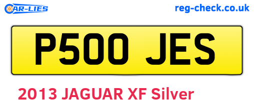 P500JES are the vehicle registration plates.