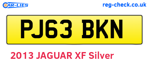 PJ63BKN are the vehicle registration plates.