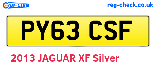 PY63CSF are the vehicle registration plates.
