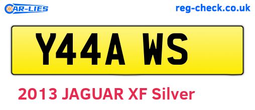 Y44AWS are the vehicle registration plates.