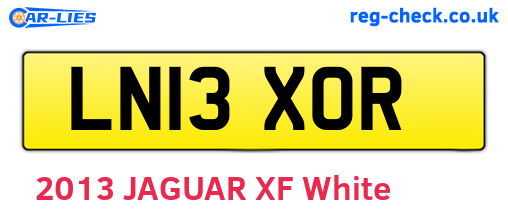 LN13XOR are the vehicle registration plates.