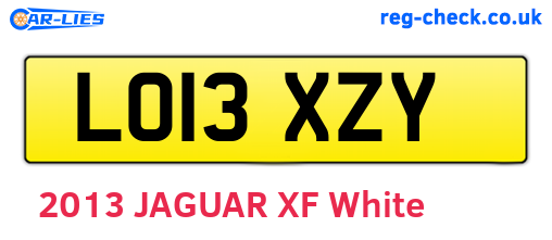 LO13XZY are the vehicle registration plates.