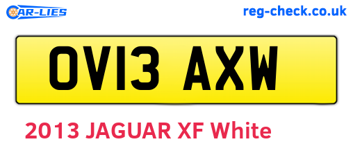 OV13AXW are the vehicle registration plates.