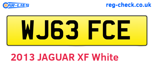 WJ63FCE are the vehicle registration plates.
