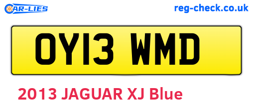 OY13WMD are the vehicle registration plates.