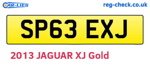 SP63EXJ are the vehicle registration plates.