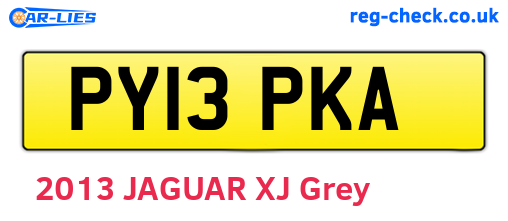PY13PKA are the vehicle registration plates.