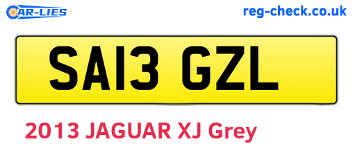 SA13GZL are the vehicle registration plates.