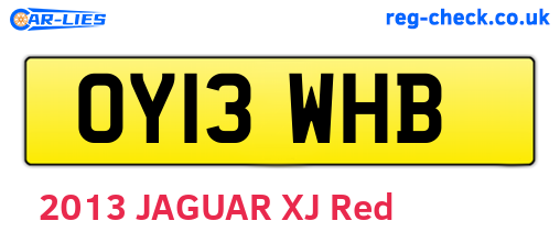 OY13WHB are the vehicle registration plates.