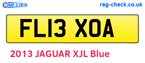 FL13XOA are the vehicle registration plates.