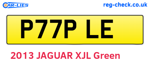 P77PLE are the vehicle registration plates.