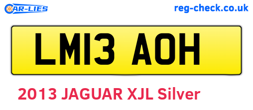 LM13AOH are the vehicle registration plates.