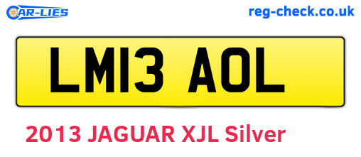 LM13AOL are the vehicle registration plates.