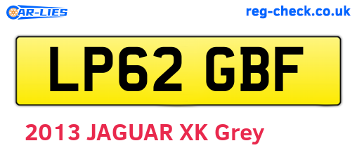 LP62GBF are the vehicle registration plates.