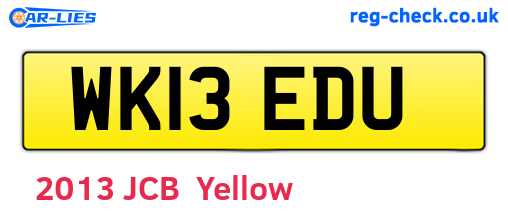 WK13EDU are the vehicle registration plates.