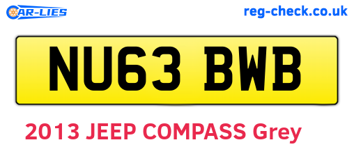 NU63BWB are the vehicle registration plates.