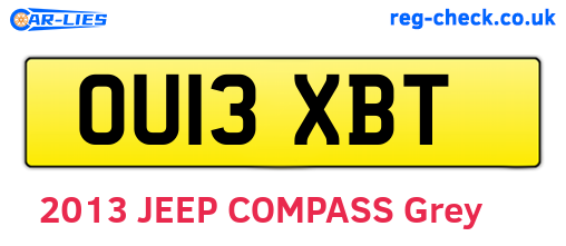 OU13XBT are the vehicle registration plates.