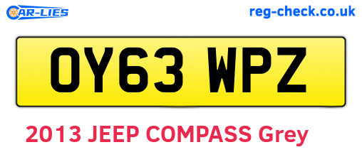OY63WPZ are the vehicle registration plates.