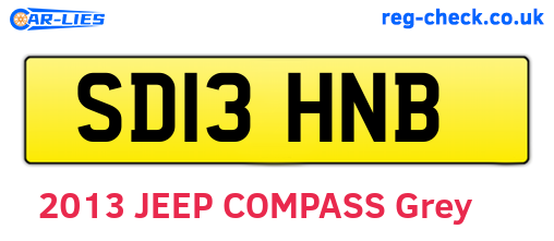 SD13HNB are the vehicle registration plates.
