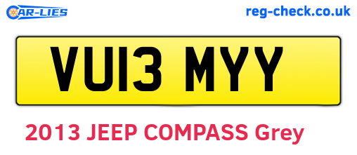 VU13MYY are the vehicle registration plates.