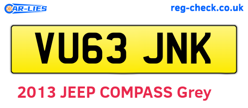 VU63JNK are the vehicle registration plates.
