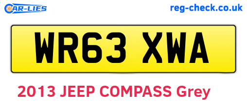 WR63XWA are the vehicle registration plates.