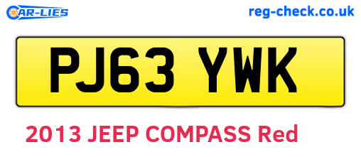 PJ63YWK are the vehicle registration plates.