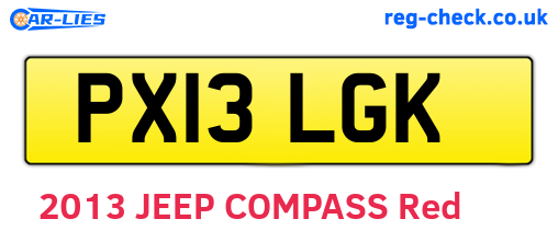 PX13LGK are the vehicle registration plates.