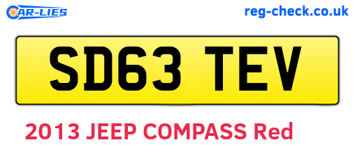 SD63TEV are the vehicle registration plates.