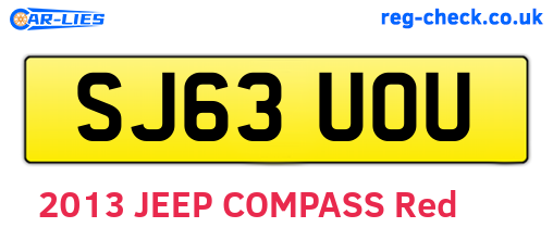 SJ63UOU are the vehicle registration plates.