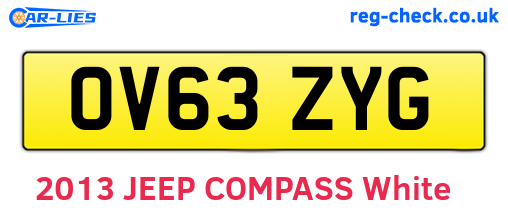 OV63ZYG are the vehicle registration plates.