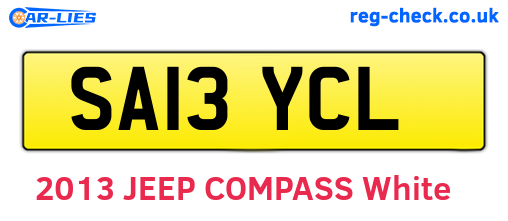 SA13YCL are the vehicle registration plates.