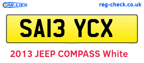 SA13YCX are the vehicle registration plates.