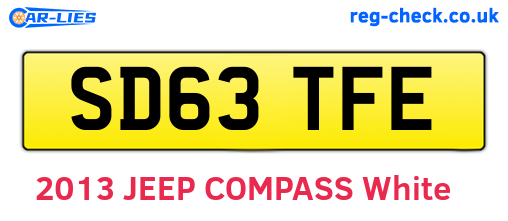 SD63TFE are the vehicle registration plates.
