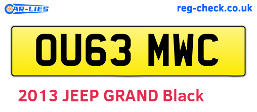 OU63MWC are the vehicle registration plates.
