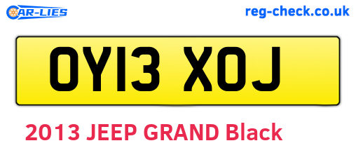 OY13XOJ are the vehicle registration plates.