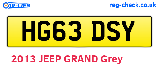 HG63DSY are the vehicle registration plates.