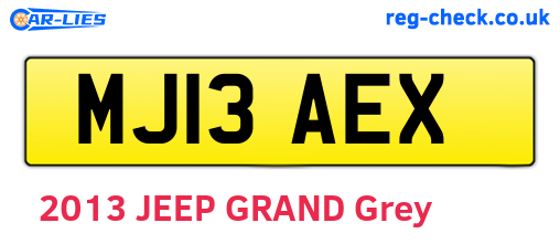 MJ13AEX are the vehicle registration plates.