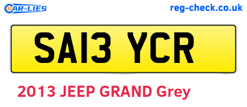 SA13YCR are the vehicle registration plates.