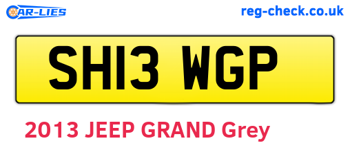 SH13WGP are the vehicle registration plates.
