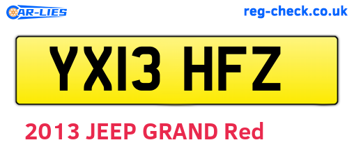 YX13HFZ are the vehicle registration plates.