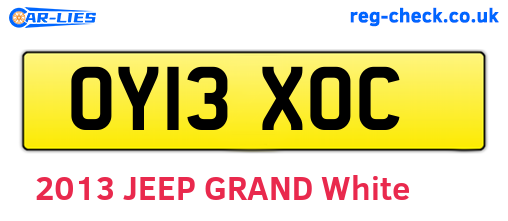 OY13XOC are the vehicle registration plates.
