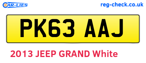 PK63AAJ are the vehicle registration plates.