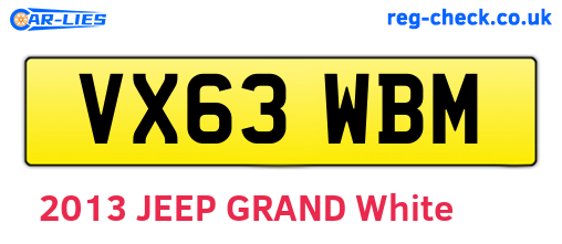 VX63WBM are the vehicle registration plates.