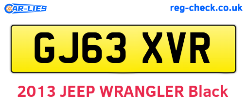 GJ63XVR are the vehicle registration plates.